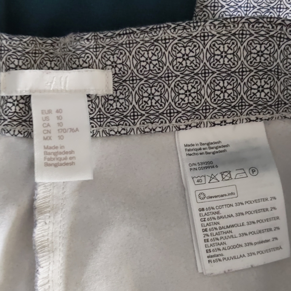 H&M Medallion Black White Ankle Trouser - Picture 5 of 5